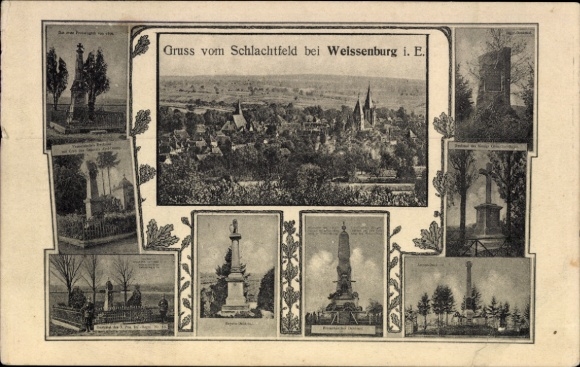 Ansichtkaart Wissembourg Weissenburg Elzas Bas Rhin, slagveld, monumenten