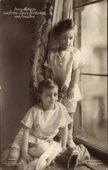 Postcard Prince Wilhelm of Prussia, Prince Louis Ferdinand of Prussia
