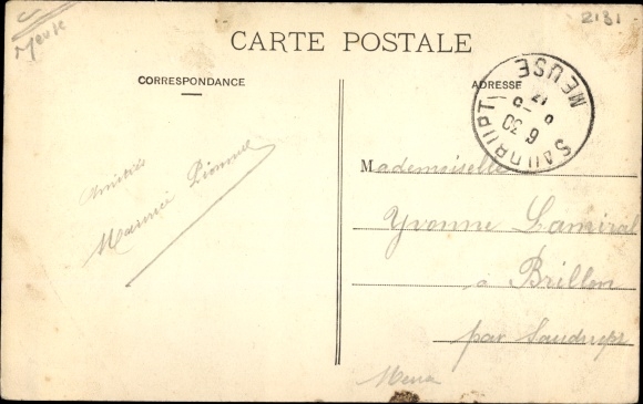 Postcard Contrisson Meuse, A Corner, Church, Canal, Station