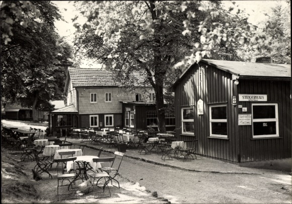 Postcard Gräfenhain Ohrdruf Thuringia, Steigerhaus, owner Willi Müller, terrace