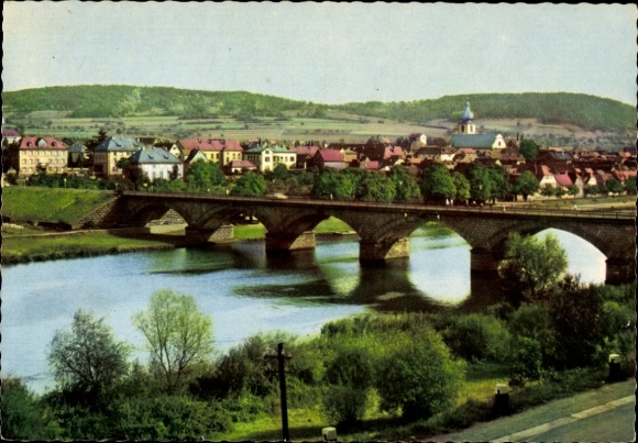 Postcard Marktheidenfeld in Spessart Lower Franconia, partial view, bridge
