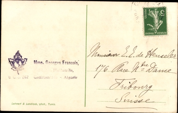 Postcard Fabricant de chapeaux, Arabic hat maker, Lehnert &amp; Landrock 707, Maghreb
