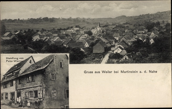 Postcard Weiler near Monzingen, action, total view