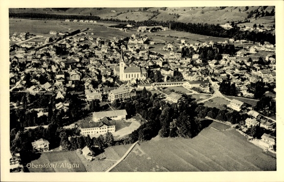Ak Oberstdorf im Oberallgäu, Fliegeraufnahme