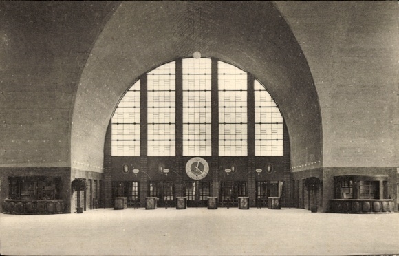 Ak Karlsruhe in Baden, Hauptbahnhof, Halle