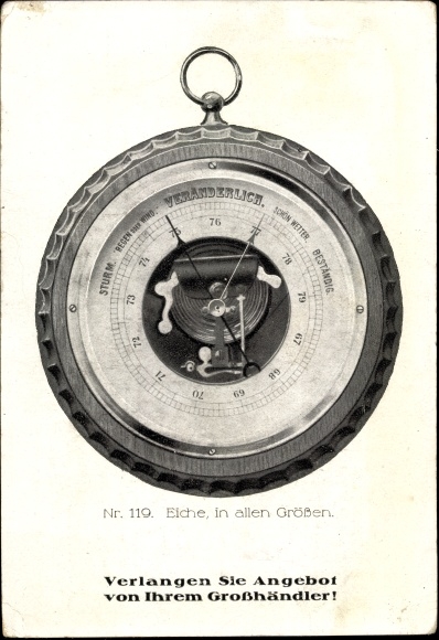 KP Stäcker & Olms Barometer-Fabrik Hamburg 6, Barometr nr 119, dąb