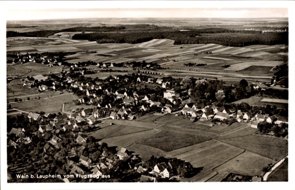 Ak Wain in Baden Württemberg, Fliegeraufnahme