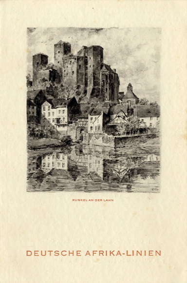 Artist&#39;s menu, steamer Usaramo, March 6, 1939, breakfast, Runkel an der Lahn