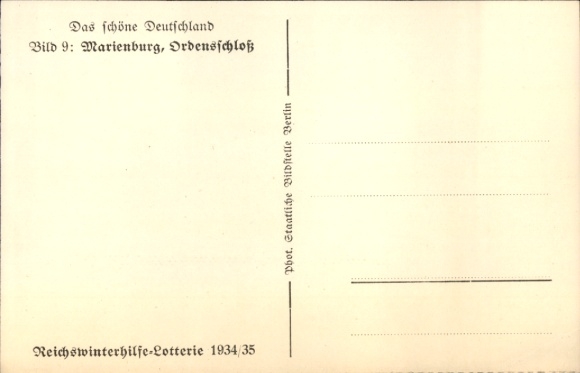 Postcard Marienburg Malbork West Prussia, Ordensschloss, WHW Das schöne Germany Bild 9