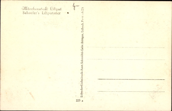 Postcard Schaefer&#39;s fairytale town of Lilliput, Pony