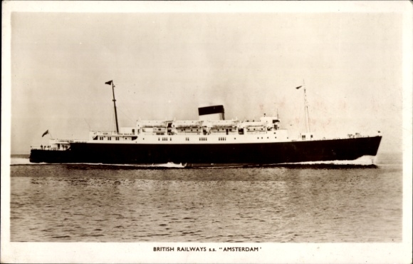 Ansichtkaart British Railways, ferry SS Amsterdam