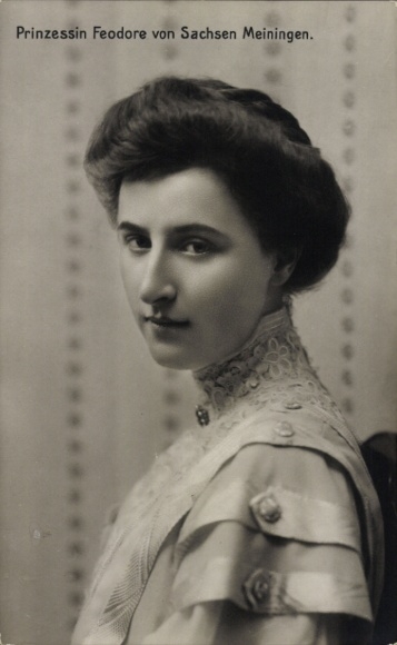 Postcard Princess Feodore of Saxe Meiningen, Portrait, Feodora