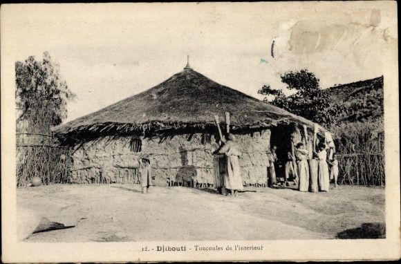 Postcard Djibouti Djibouti, Toucoules from inland