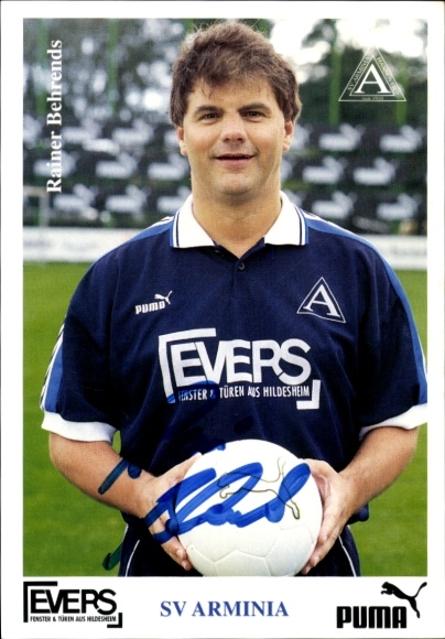 Autogrammkarte Trainer Rainer Behrends, SV Arminia Hannover, Autogramm
