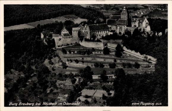 Ansichtkaart Neustadt Breuberg in het Odenwald, kasteel Breuberg, luchtfoto