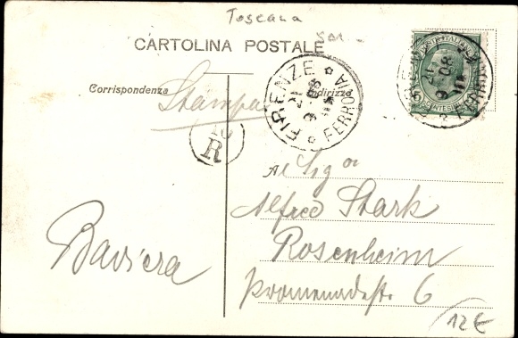 Postcard Fiesole Tuscany, Surroundings of Florence, S. Domenico and Fiesole hill