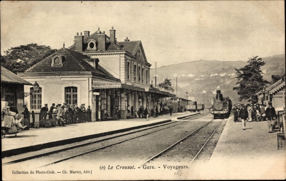 Postcard Le Creusot Saone et Loire, Bahnhof