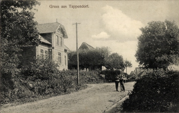 Postcard Tappendorf in Holstein, street scene
