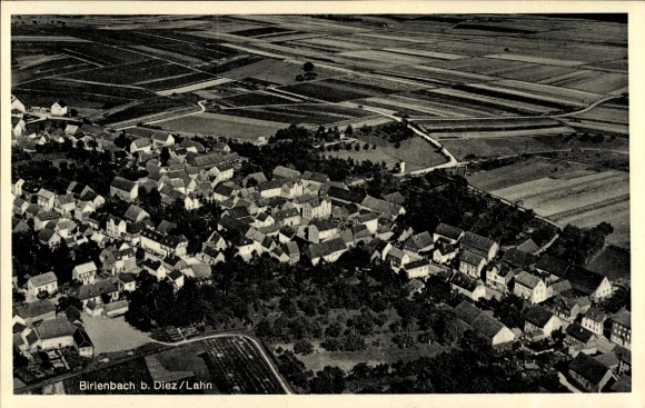 Postcard Birlenbach an der Lahn, aerial photograph