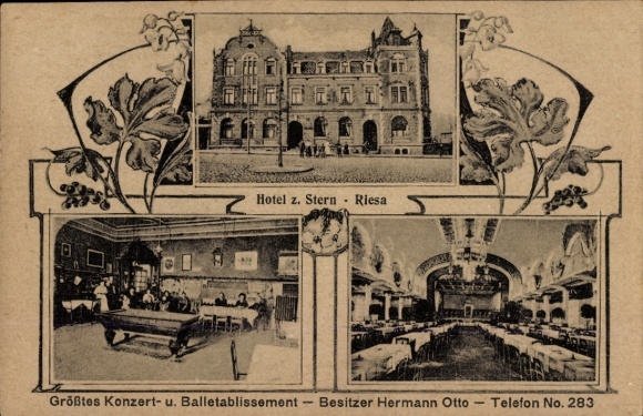 Ak Riesa an der Elbe Sachsen, Hotel z. Stern,  Konzert- und Balletablissement, Besitzer Hermann O