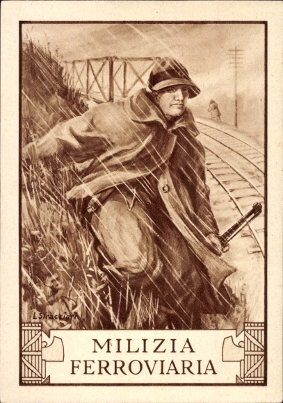 Ganzsachen Ak Stracciari, Italien, Milizia Ferroviaria