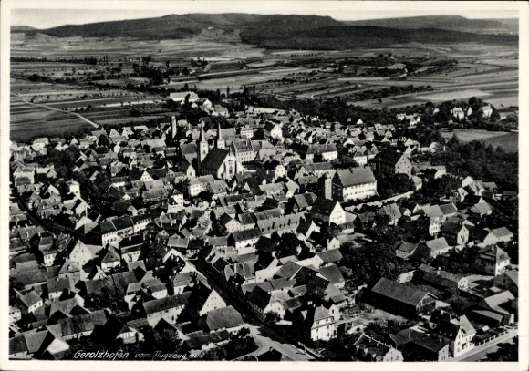 Postcard Gerolzhofen in Lower Franconia, aerial photograph