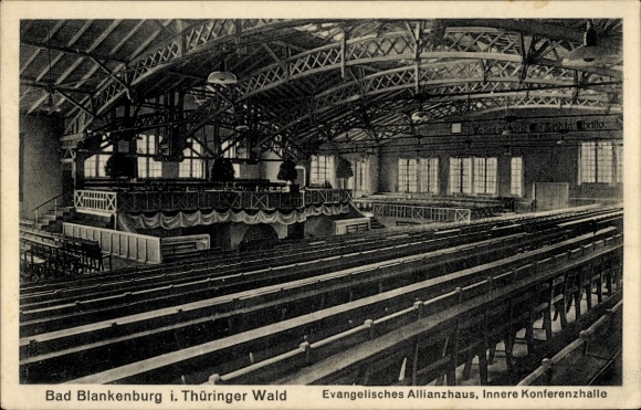 Ak Bad Blankenburg in Thüringen, Evangelisches Allianzhaus, Konferenzhalle