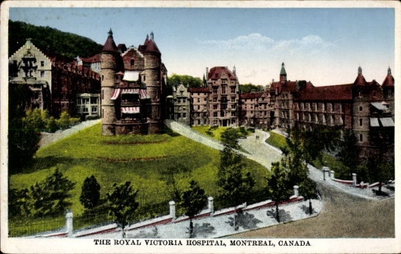 KP Montreal Quebec Kanada, Royal Victoria Hospital, zabytkowa architektura, zielone łąki