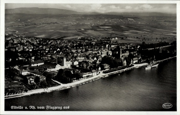 Ak Eltville am Rhein Hessen, Fliegeraufnahme