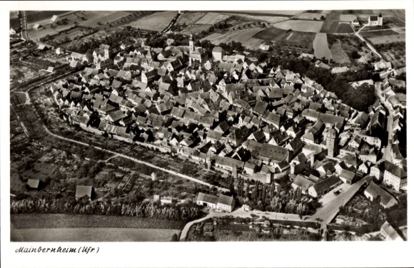 Postcard Mainbernheim in Lower Franconia, aerial photograph