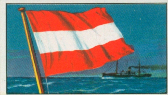 Verzamelfoto rederijvlaggen van de World Merchant Fleet No. 151, Torm Dampsk. Selsk., Kopenhagen
