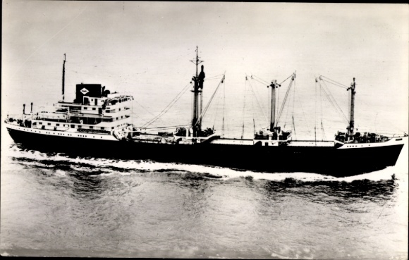 Postcard MV Congokust, MV Senegalkust, NV Nederlandse Tank and Paketvaart Mij.
