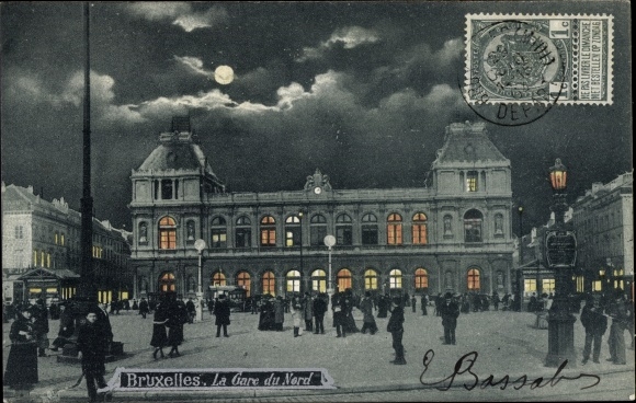 Moonlight Postcard Brussels Brussels, La Gare du Nord