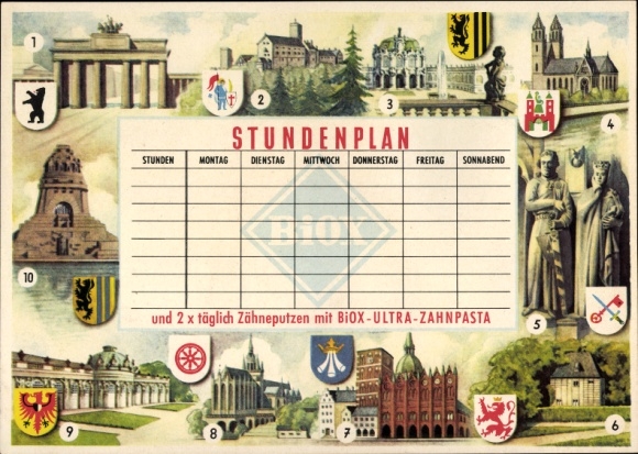 Timetable BIOX-Ultra oxygen toothpaste - Do you know Central Germany East Germany around 1960