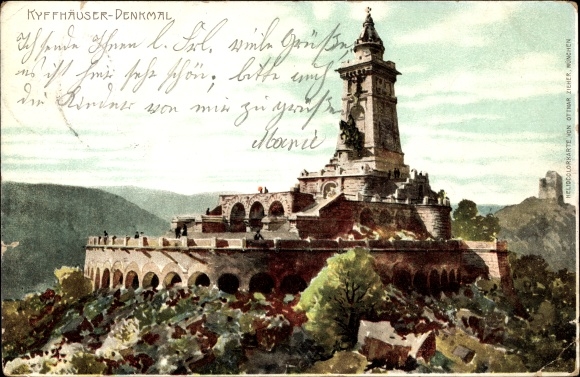Ak Bad Frankenhausen Kyffhäuser, Blick zum Denkmal