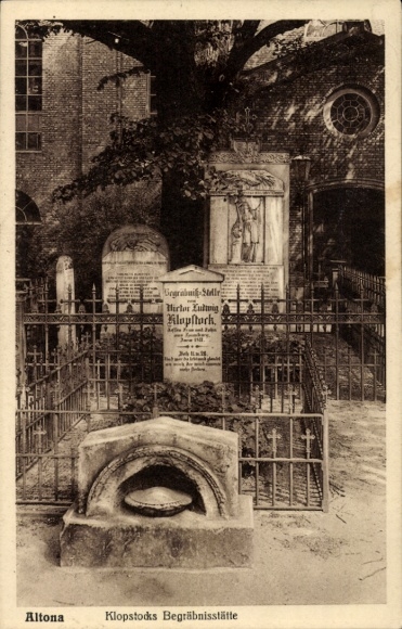 Postcard Hamburg Altona Ottensen, Friedrich Gottlieb Klopstock's grave