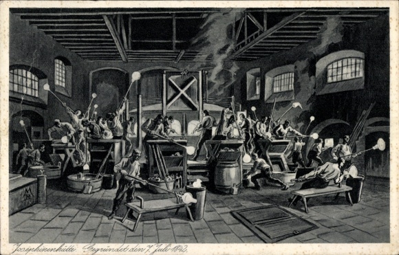 Postcard Szklarska Poręba Schreiberhau Giant Mountains Silesia, Art Glass Factory Josephinenhütte