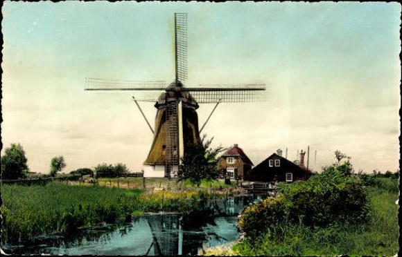 9 old PCs windmills Netherlands, various views