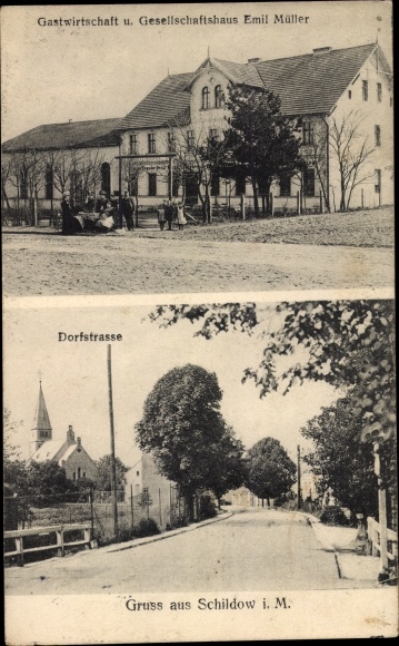 Postcard Schildow Mühlenbecker Land Oberhavel, inn, Dorfstrasse
