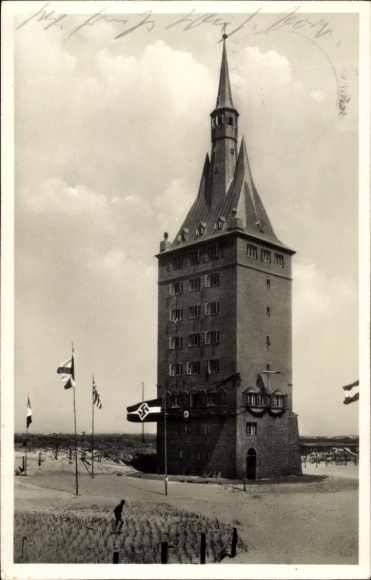 Ak Nordseebad Wangerooge in Ostfriesland, der Westturm
