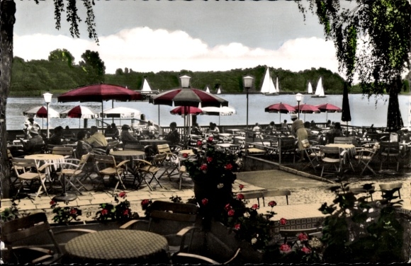 Postcard Berlin Reinickendorf Konradshöhe Tegelort, Seeterrassen Bellevue