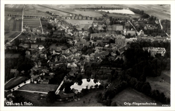 Ak Gehren Ilmenau in Thüringen, Fliegeraufnahme