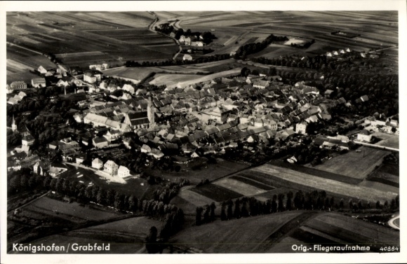 Postcard Bad Königshofen in Grabfeld Lower Franconia, aerial photograph