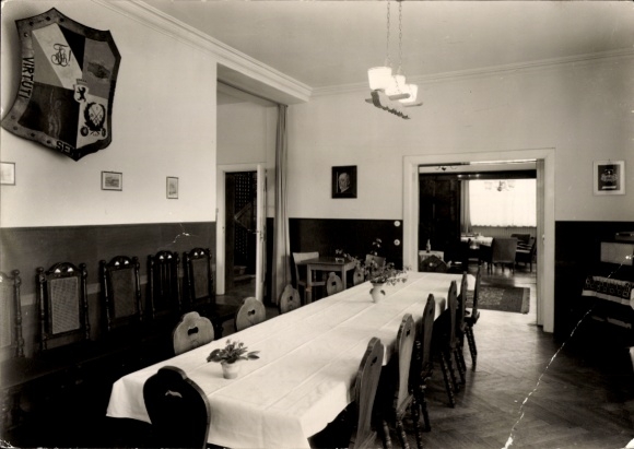 Studentika Postcard Berlin Lichterfeste West, Corpshaus Corps Cheruscia, Ringstr. 89, Common Room