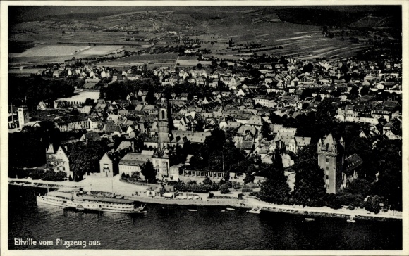 Postcard Eltville am Rhein Hessen, aerial photograph