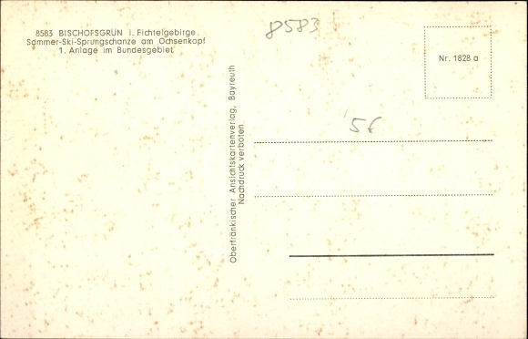 Postcard Bischofsgrün in the Fichtelgebirge, Schanze, Ochsenkopf, Ski