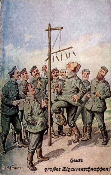 Künstler Ak Hoffmann, Ad., Heute großes Zigarrenschnappen, deutsche Soldaten