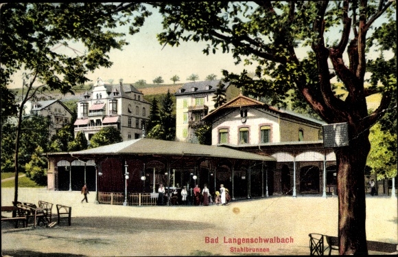 Ak Bad Schwalbach in de Taunus Hessen, stalen fontein