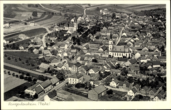Postcard Langenlonsheim on the Nahe Palatinate, aerial photograph