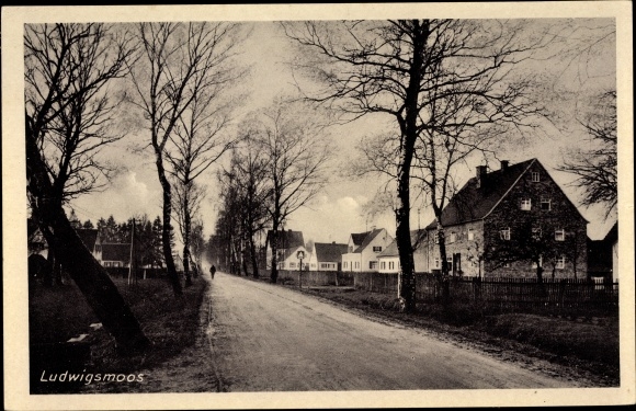 Postcard Ludwigsmoos Königsmoos in Upper Bavaria, street section